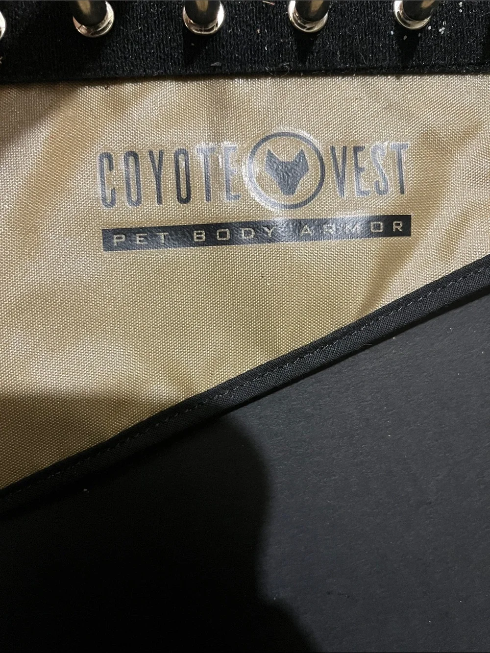 Coyote dog vest spiked pet body armor sz medium